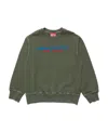 Diesel Logo-appliqué Cotton Sweatshirt In Green
