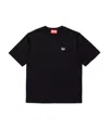 Diesel Studded Cotton Cropped T-shirt In Black