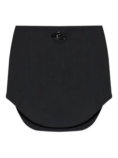 Diesel Logo-appliqué Skirt In Brown
