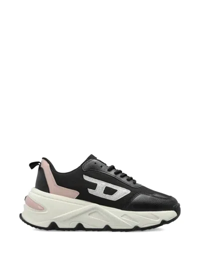 Diesel Logo Appliqué Sneakers In Black