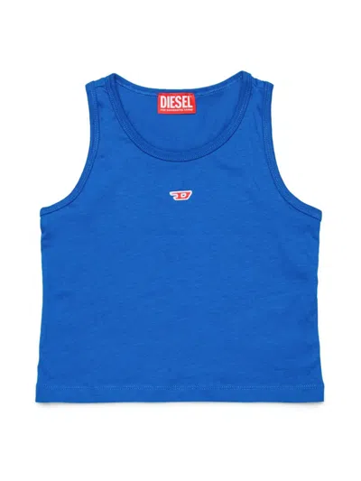 Diesel Kids' Logo-appliqué Tank Top In Blue