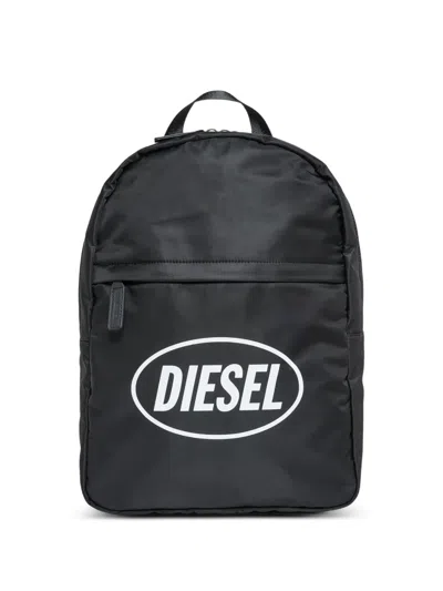 Diesel Kids' Logo Backpack In Black