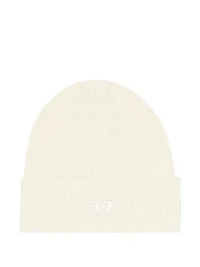 Diesel Logo Beanie In Neutral