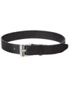 Diesel Logo Bluestar Leather Belt In Black