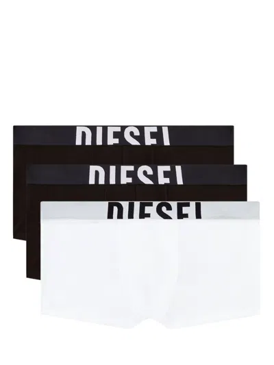 Diesel Logo Boxers (set Of Three) In White