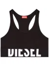 Diesel Women Logo Bralette Bra In Brown