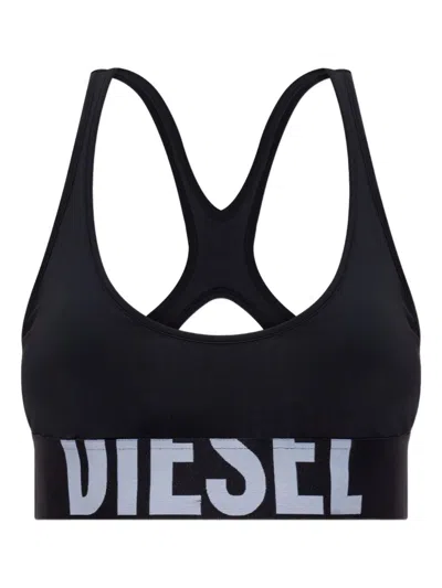 Diesel Logo Bralette Bra In Black