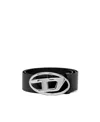 Diesel Leather Belt W/logo In Black
