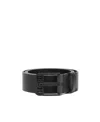 Diesel Logo-buckle Buffalo Leather Belt In Black