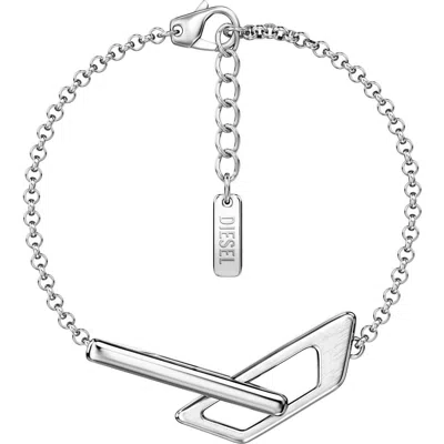 Diesel ® Logo Chain Bracelet In Silver