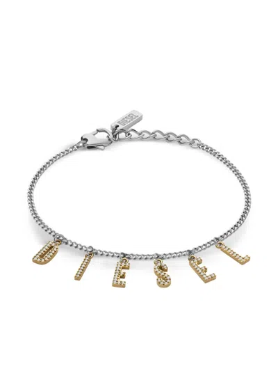 DIESEL LOGO-CHARM BRACELET