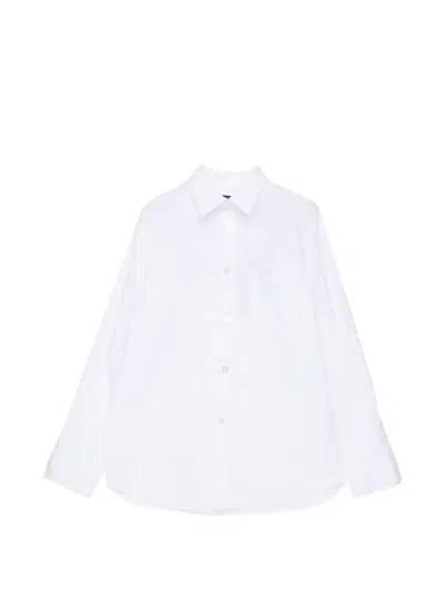 Diesel Kids' Logo Chest Pocket Shirt In White