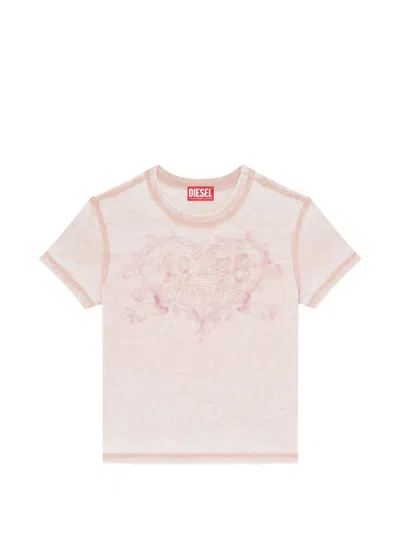 Diesel Logo Cotton Blend T Shirt In Multi