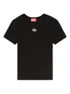Diesel T-uncutieslong-od Metallic Oval D T-shirt In Black
