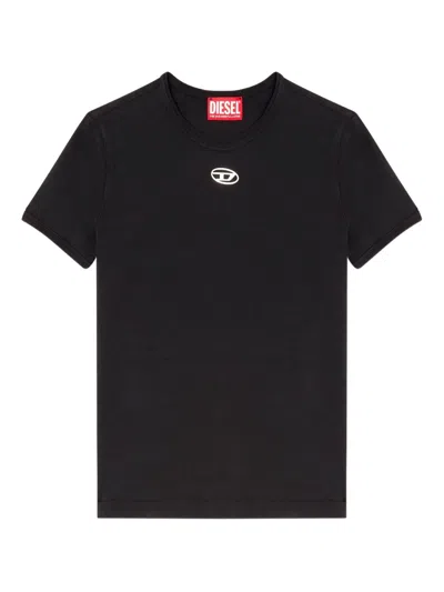 Diesel Logo Cotton T-shirt In Black