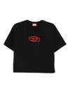 Diesel Women Black Stretch Cotton T-angie T-shirt In Black
