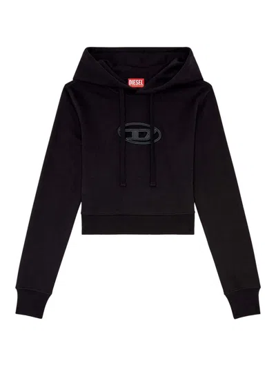 DIESEL LOGO CROPPED HOODIE