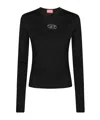 Diesel Logo Cut-out Long Sleeved T-shirt In Black