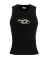 Diesel Knit Tank Top In Cashmere Blend In Black