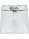 Diesel Light Blue De-flip-s Denim Miniskirt In Denim