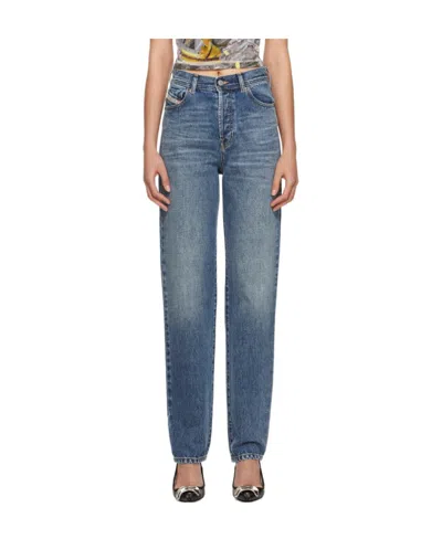 Diesel Logo Denim Trousers In Blue