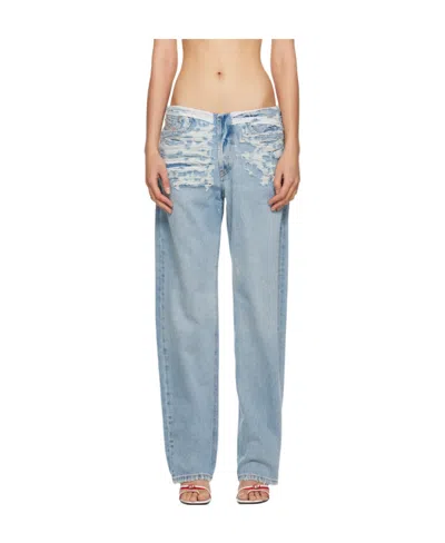 Diesel Logo Denim Trousers In Gray