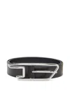 Diesel 2 Cm Ceinture En Cuir Pull-up In Black