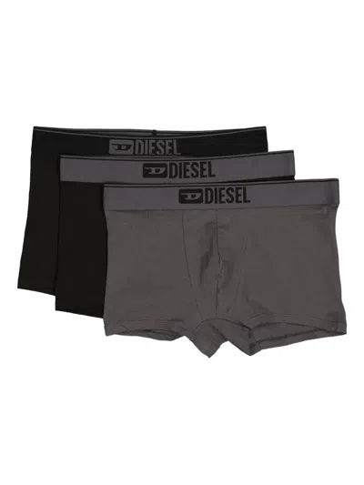 Diesel Logo-detail Boxer Shorts (pack Of Three) In Gray