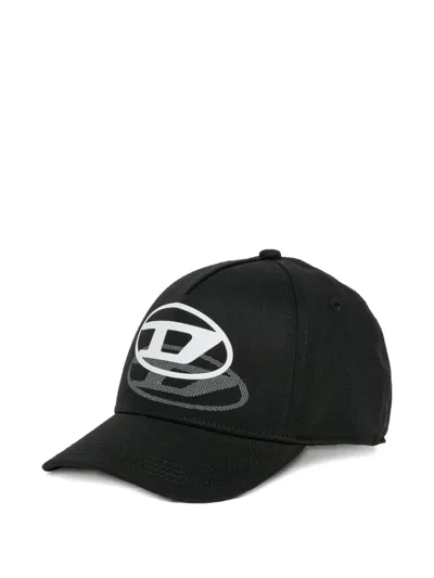 Diesel Kids' Logo Detail Cap In Black
