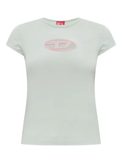 Diesel Logo-detail Cut-out T-shirt In Gray