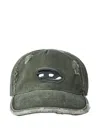 Diesel Logo-detail Frayed-brim Baseball Cap In Green