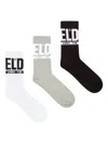 Diesel 3-pack Of Logo Cuff Socks In Multi