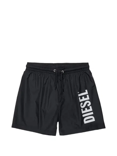 Diesel Kids' Logo-detail Swim Shorts In Black