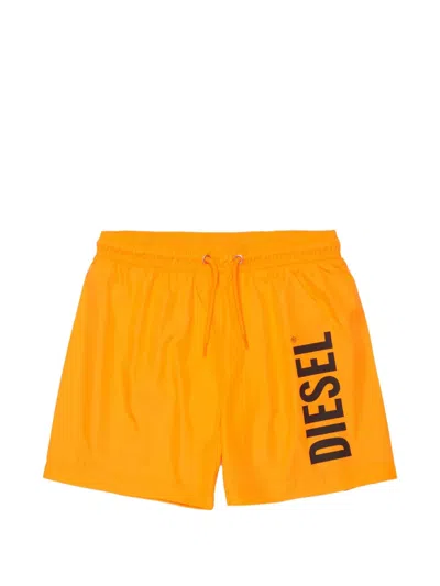 Diesel Kids' Logo-detail Swim Shorts In Orange