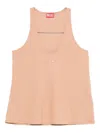 Diesel Logo-detail Tank Top In Brown