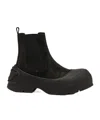 Diesel D-donald-chelsea Boots In Waxed Suede And Rubber In Black