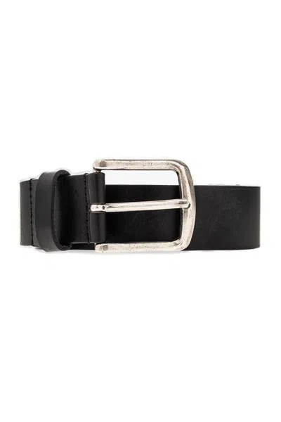 Diesel Logo Detailed Buckle Belt In Black