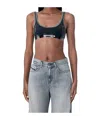 Diesel Logo Detailed Denim-effect Top In Blue