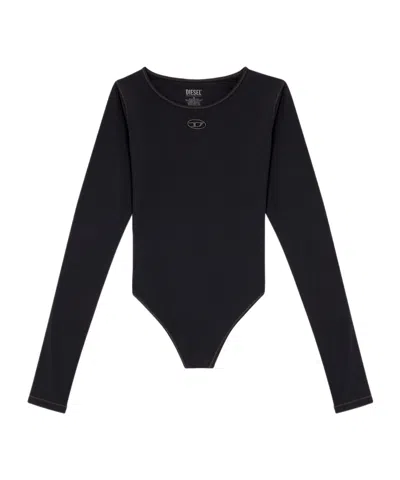 Diesel Logo Detailed Long Sleeved Bodysuit In Multi