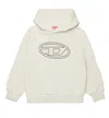 Diesel Logo-print Cotton Hoodie In Grigio