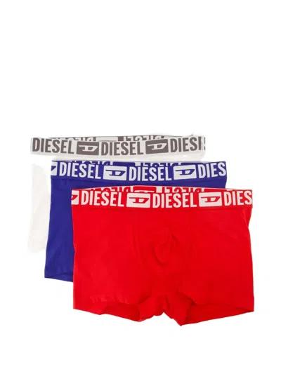 Diesel Logo Elastic Cotton Boxers Set Of Three In Multi