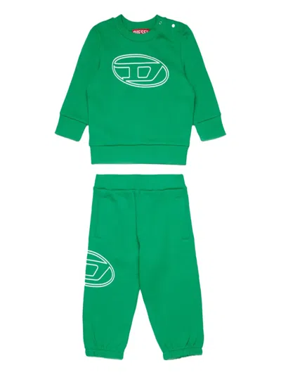 Diesel Babies' Logo-embellished Tracksuit In Green