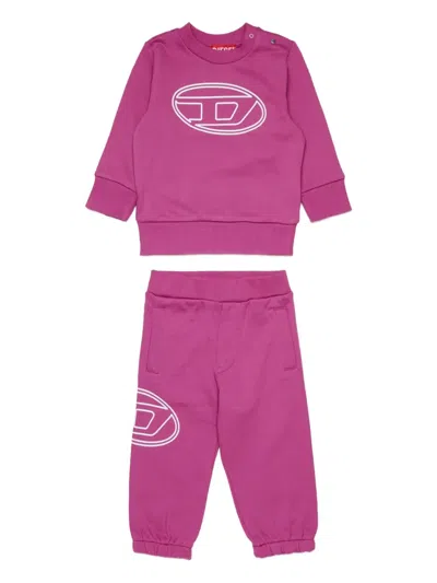 Diesel Babies' Logo-embellished Tracksuit In Pink