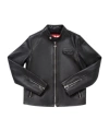 Diesel Logo Embossed Leather Jacket