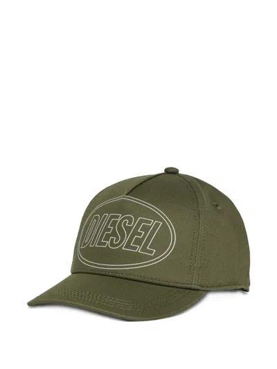 Diesel Kids' Logo-embroidered Baseball Cap In Green