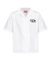 Diesel S-mac-c Short Sleeve Bowling Shirt In White