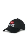 Diesel Logo-print Ripped Baseball Cap In Black