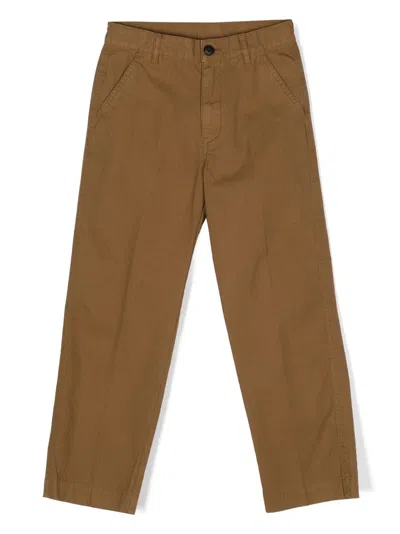 Diesel Kids' Logo-embroidered Chino Trousers In Green