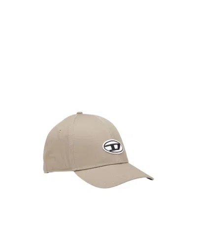 Diesel Logo-embroidered Cotton Cap In Nude