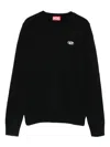 Diesel Kids Black Crewneck Long-sleeved Sweater In Black